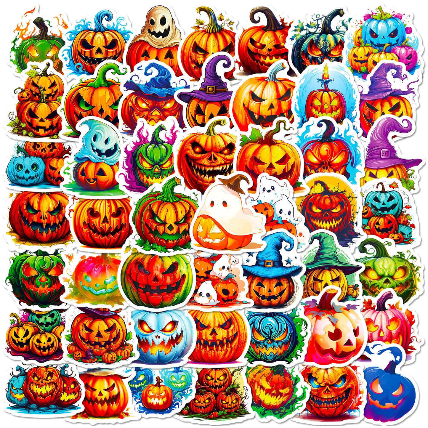 300-Cartoon Pumpkin Witch Cute Ghost Graffiti Stickers