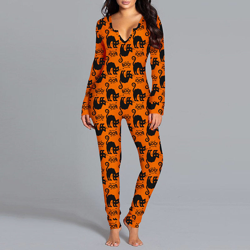 Halloween Jumpsuit Home Pajamas