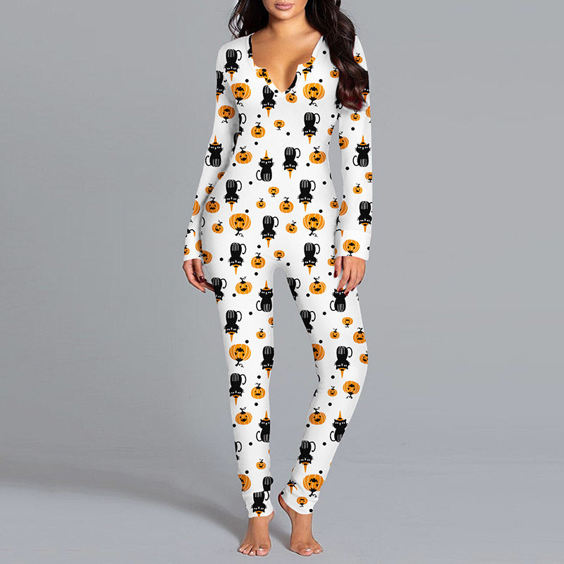 Halloween Jumpsuit Home Pajamas