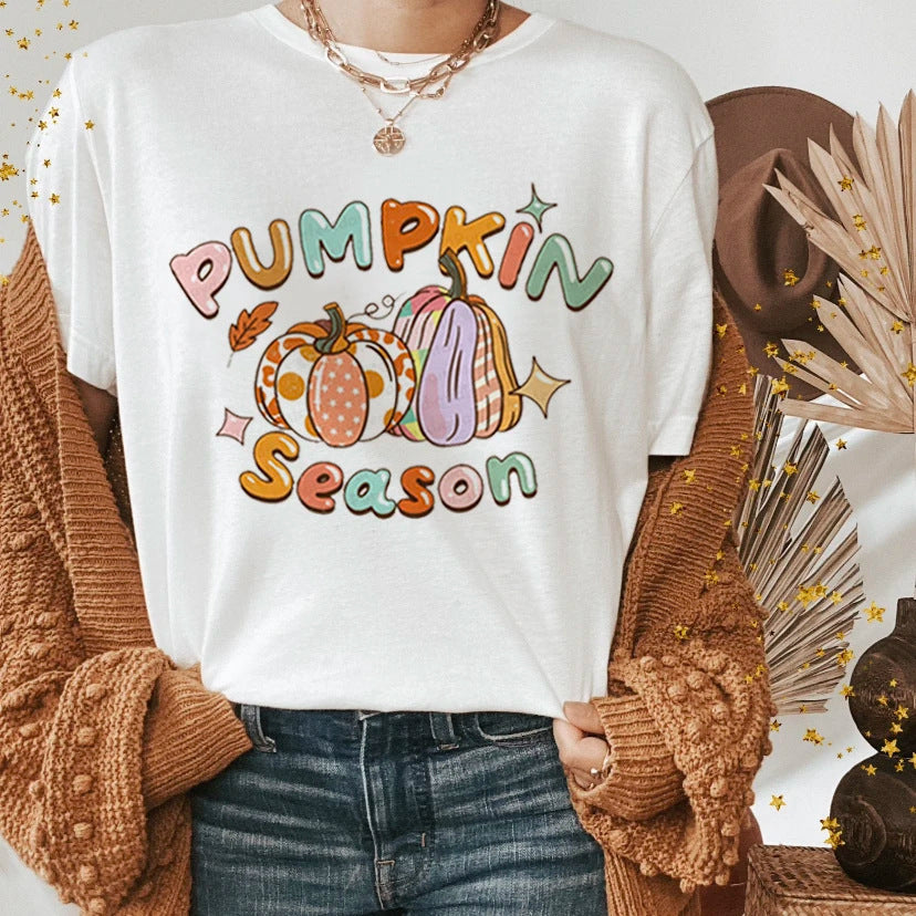 Halloween Ghost Witch Pumpkin Print Casual Shirt