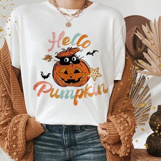 Halloween Ghost Witch Pumpkin Print Casual Shirt