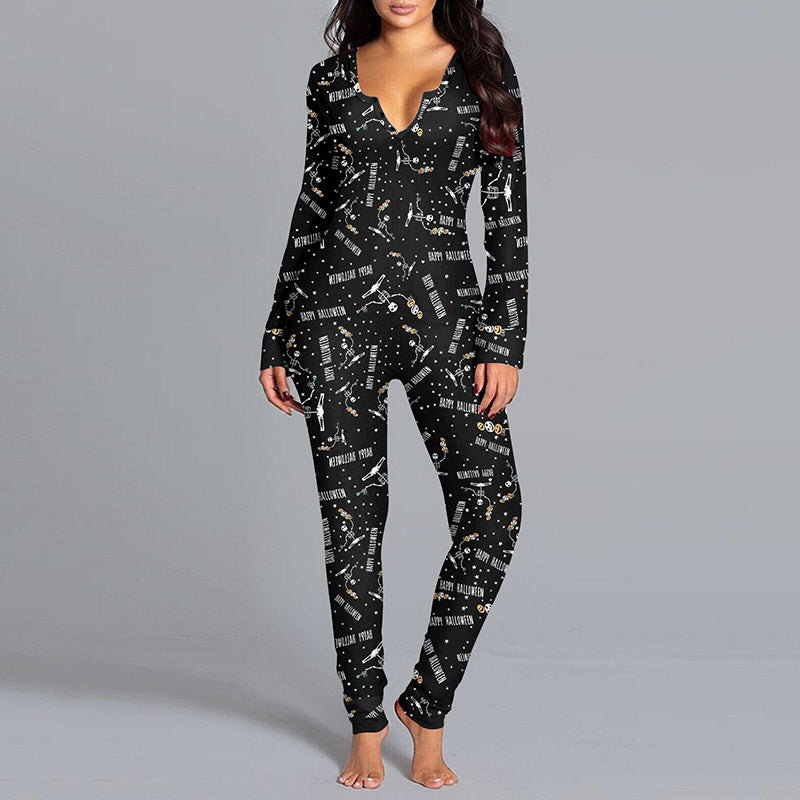 Halloween Jumpsuit Home Pajamas