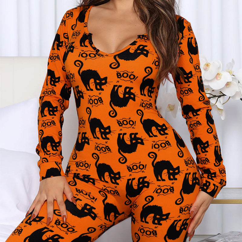 Halloween Jumpsuit Home Pajamas