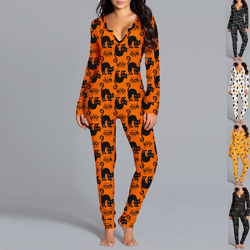 Halloween Jumpsuit Home Pajamas